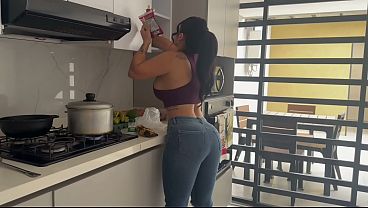 My sexy wife turns me on so much, even when she's cooking - Aleja and Aaroon